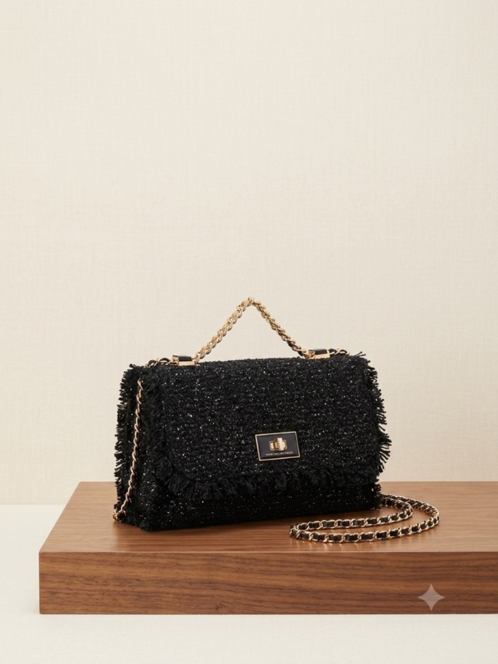 BRAND NEW Charles & Keith Bouclé Tweed Shoulder Bag